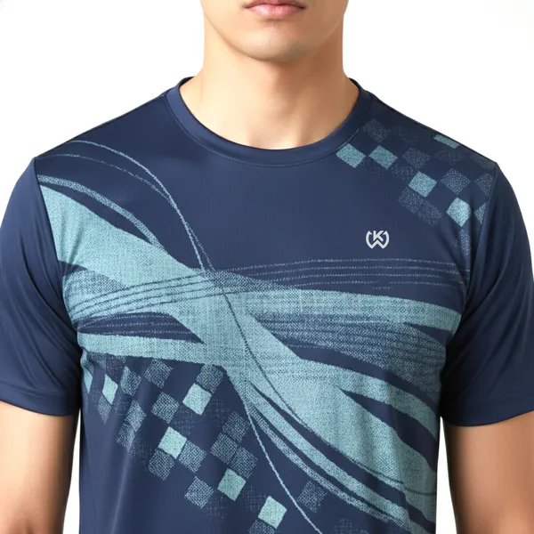Navy_Premium_Polyester_And_Spandex_Sports_T-Shirt_For_Men