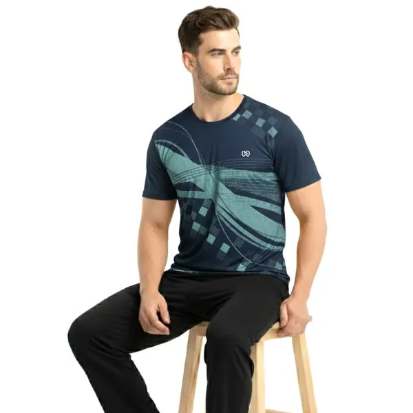 Navy_Premium_Polyester_And_Spandex_Sports_T-Shirt_For_Men