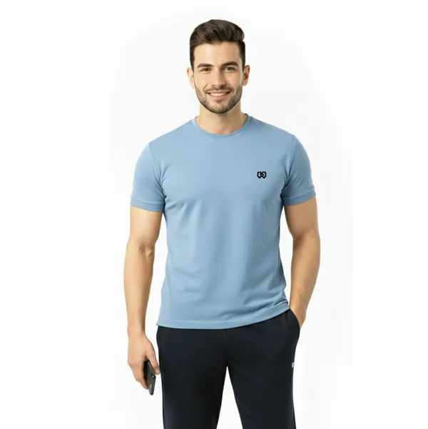 Sky_Blue_Premium_Polyester_And_Spandex_Sports_T-Shirt_For_Men