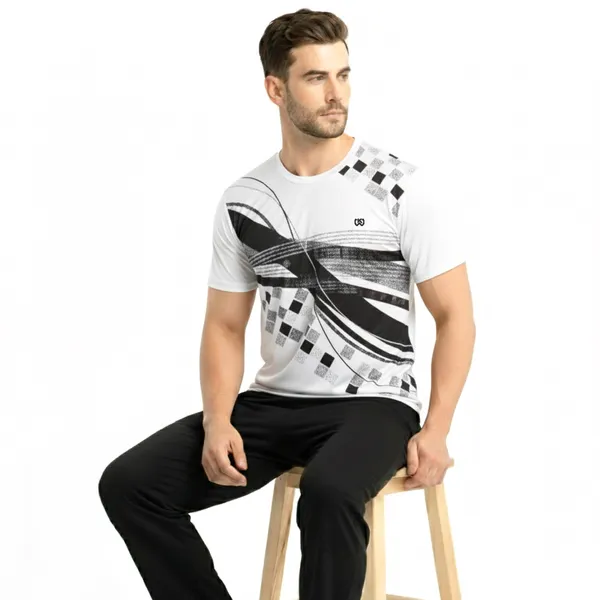 White_Premium_Polyester_And_Spandex_Sports_T-Shirt_For_Men