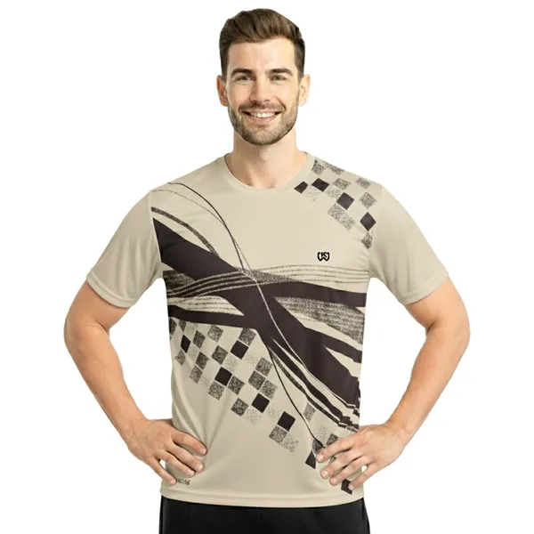 Beige_Premium_Polyester_And_Spandex_Sports_T-Shirt_For_Men