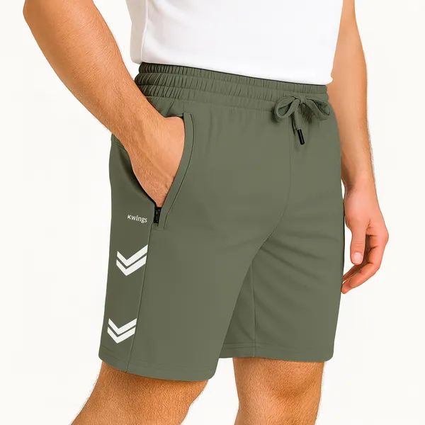 Olive_Green_Premium_Polyester_And_Spandex_Sports_Shorts_For_Men