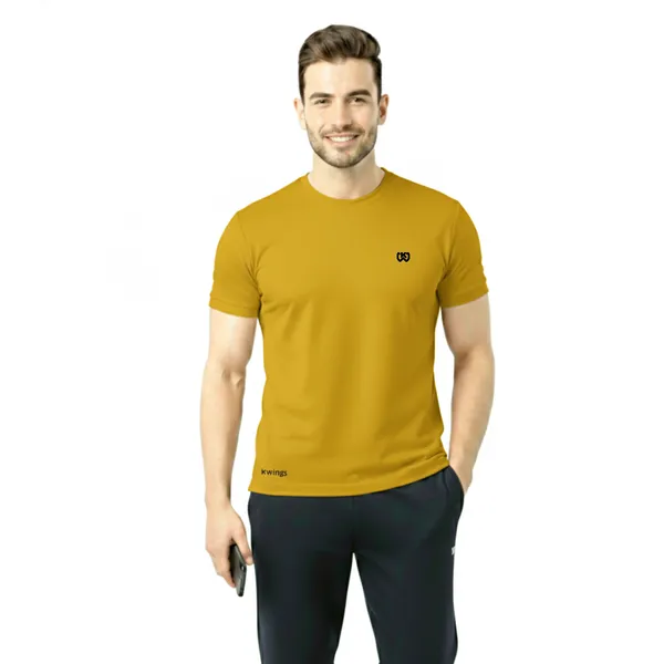 Yellow_Premium_Polyester_And_Spandex_Sports_T-Shirt_For_Men