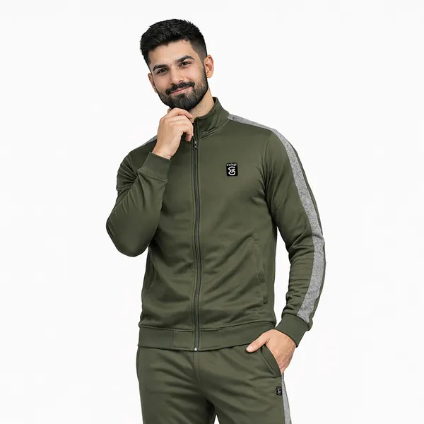 Olive_Green_Premium_Polyester_And_Spandex_Tracksuit_For_Men