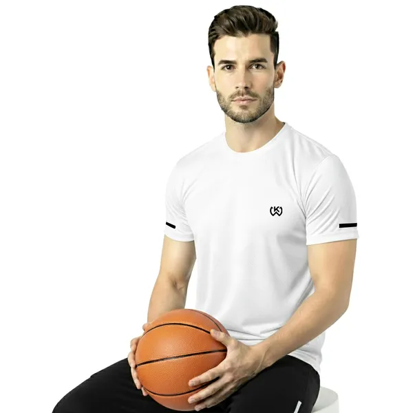 White_Premium_Polyester_And_Spandex_Sports_T-Shirt_For_Men