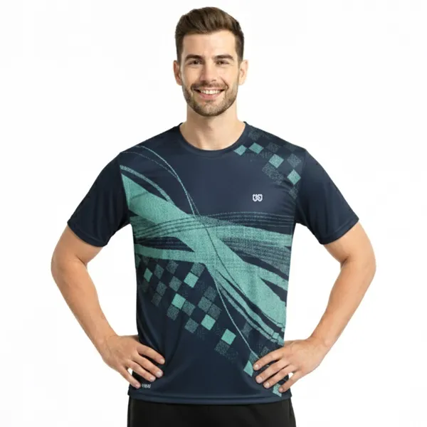 Navy_Premium_Polyester_And_Spandex_Sports_T-Shirt_For_Men