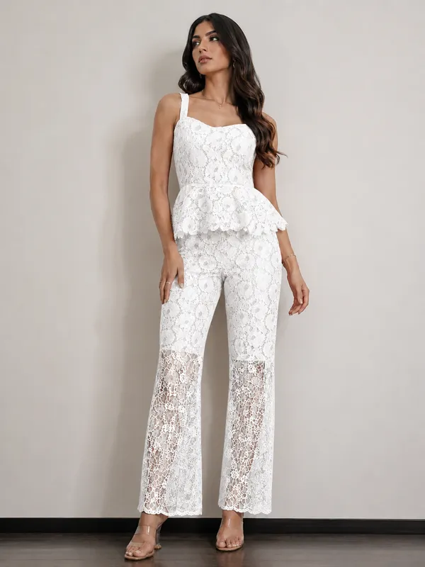 White_Lace_Sleeveless_Top_And_Palazzo_Set_For_Women