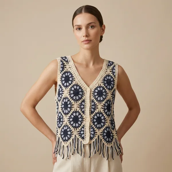 Navy_Blue_Crochet_Sleeveless_Top_With_Fringe_Detail_For_Women