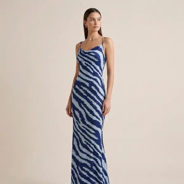 Blue_Zebra_Print_Sleeveless_Body_Con_Dress_For_Women