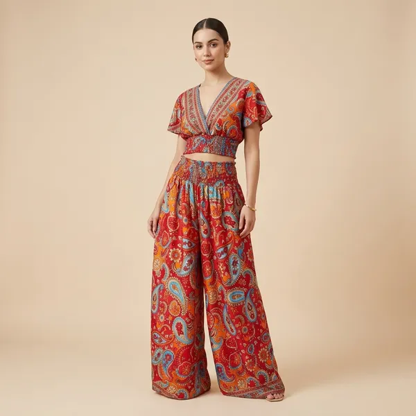 Red_Multicolor_Paisley_Print_Flared_Plazzo_And_Top_Set_For_Women