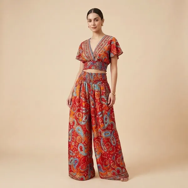Red_Multicolor_Paisley_Print_Flared_Plazzo_And_Top_Set_For_Women