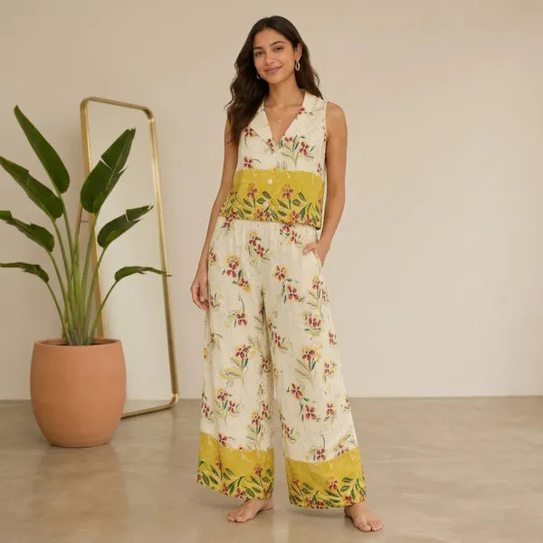 Cream_And_Yellow_Cotton_Floral_Padded_Co-Ord_Set_For_Women