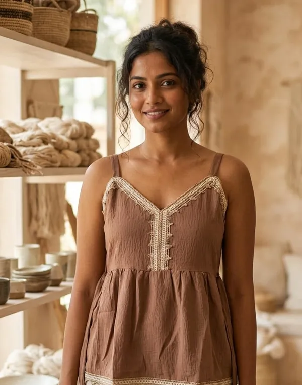 Brown_Cotton_Crochet_Detail_Camisole_Top_For_Women