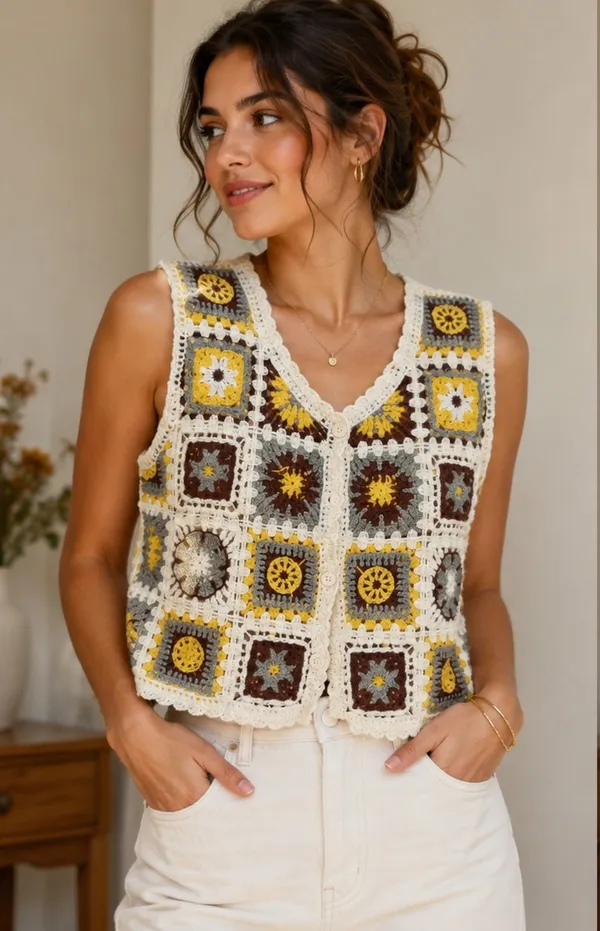 Yellow_Crochet_Sleeveless_Top_For_Women