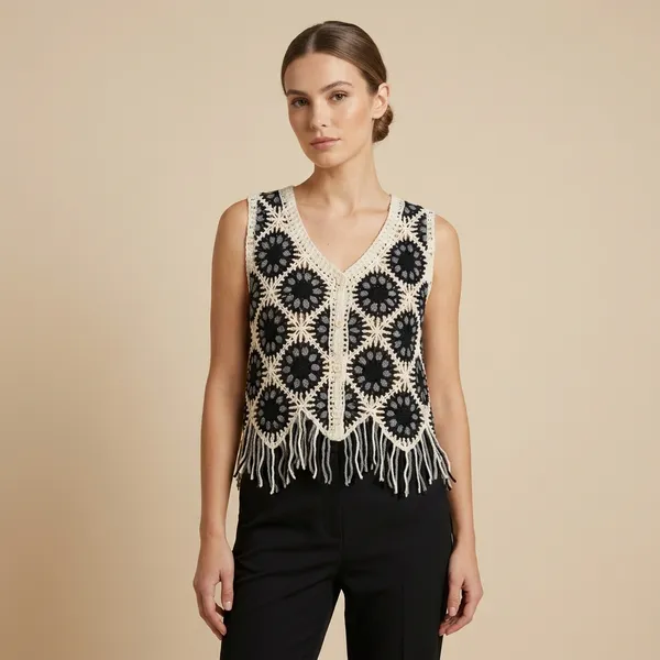Black_Crochet_Sleeveless_Top_With_Fringe_Hem