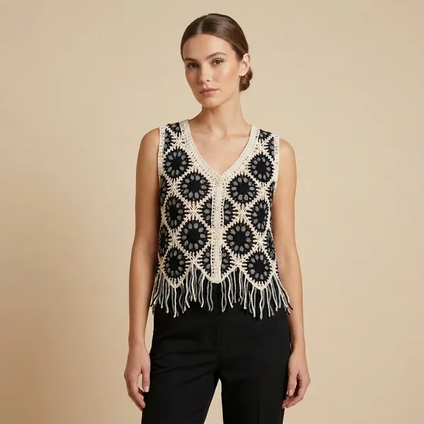 Black_Crochet_Sleeveless_Top_With_Fringe_Hem