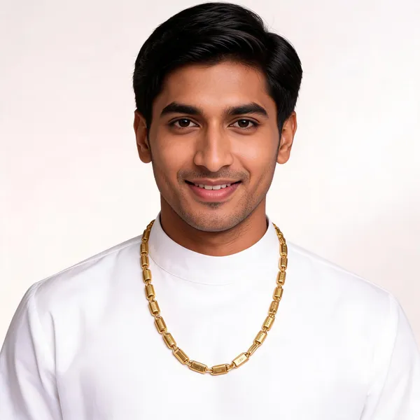 Gold_Plated_Brass_Rectangular_Link_Chain_Necklace_For_Men