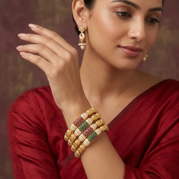Multicolor_Brass_Kundan_Stone_Traditional_Bangle_Set_For_Women_Set_Of_4