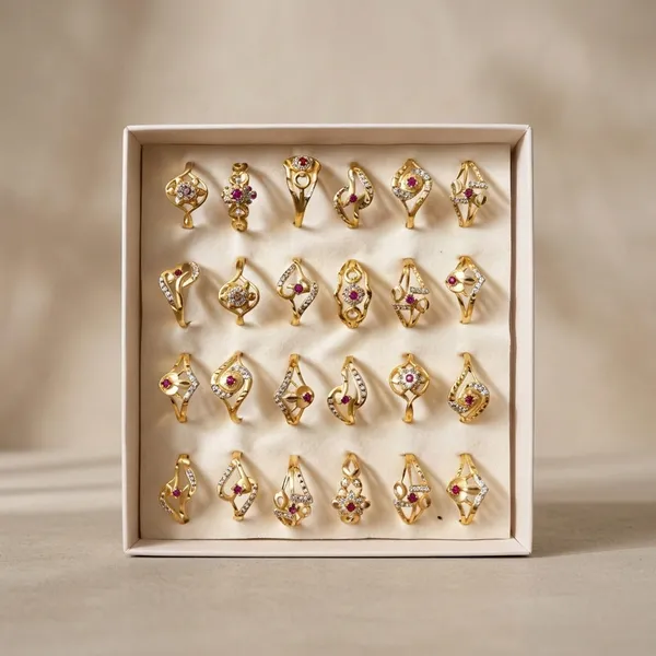 Gold_Plated_Brass_Crystal_Stone_Ring_Set_Of_24_For_Women