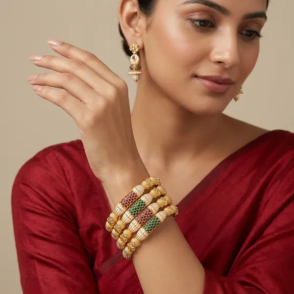 Multicolor_Brass_Kundan_Stone_Traditional_Bangle_Set_For_Women_Set_Of_4