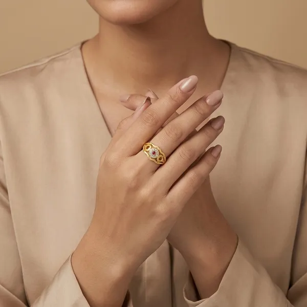 Gold_Brass_Crystal_Stone_Circular_Motif_Ring_For_Women