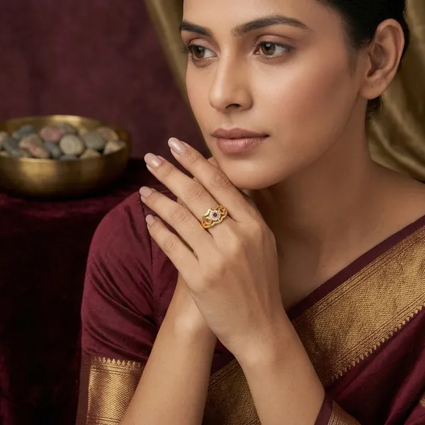 Gold_Brass_Crystal_Stone_Circular_Motif_Ring_For_Women