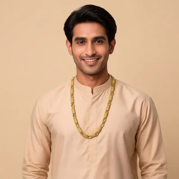 Gold_Brass_Traditional_Peacock_Design_Chain_Necklace_For_Men