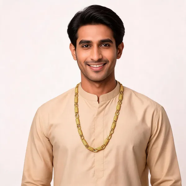 Gold_Brass_Traditional_Peacock_Design_Chain_Necklace_For_Men