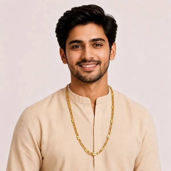 Gold_Brass_Traditional_Multi_Strand_Chain_Necklace_For_Men