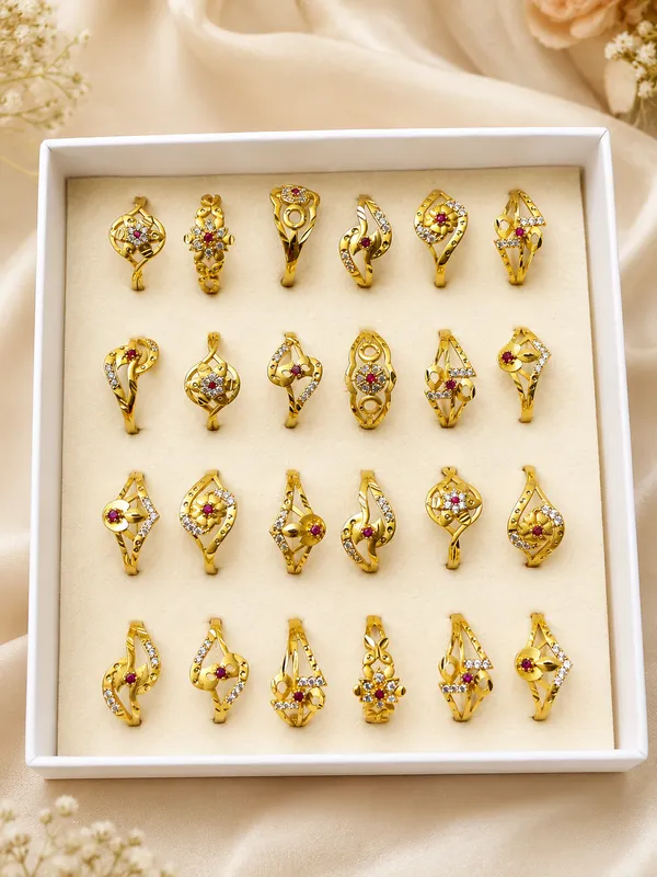 Gold_Brass_Crystal_Stone_Fashion_Ring_Set_For_Women_Set_Of_24
