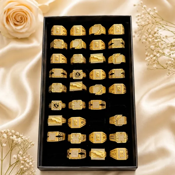 Gold_Brass_Geometric_Statement_Ring_Set_For_Men_Set_Of_32