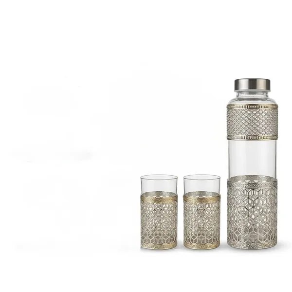 Silver_Glass_Metal_Decorative_Drinkware_Set