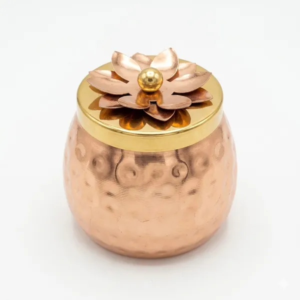 Copper_Plated_Hammered_Floral_Lid_Storage_Jar