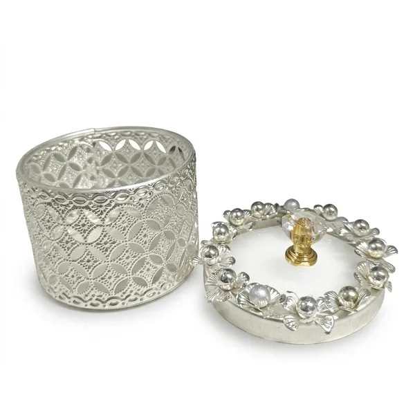 Silver_German_Floral_Pattern_Decorative_Storage_Jar_With_Lid