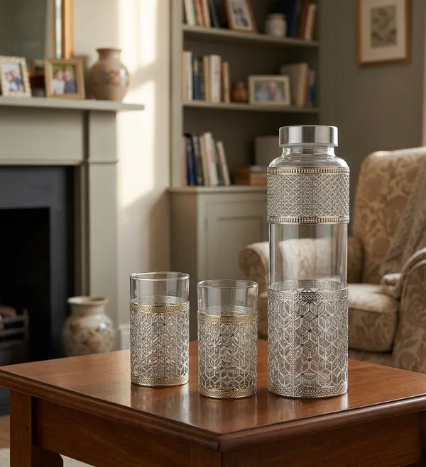 Silver_Glass_Metal_Decorative_Drinkware_Set