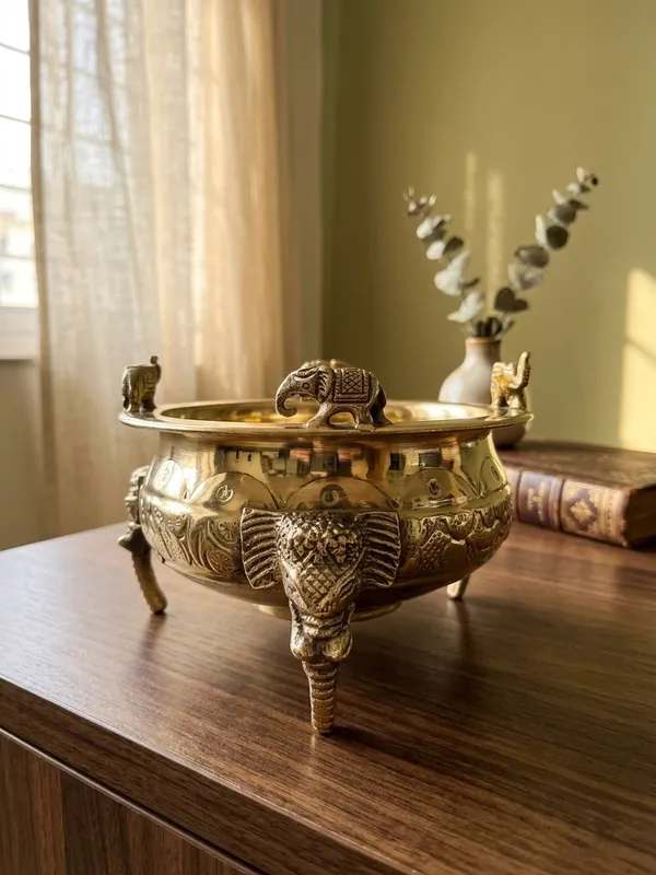 Majestic_decor_brass_urli_elephant_design_6_inches