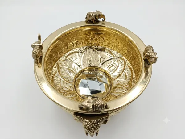 Majestic_decor_brass_urli_elephant_design_6_inches