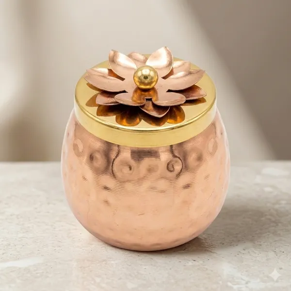 Copper_Plated_Hammered_Floral_Lid_Storage_Jar