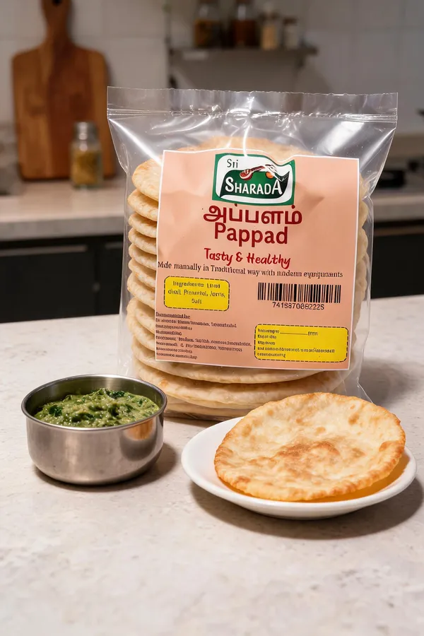 Sri_Sharada_Appalam_(4")Pappad_Traditional_Urad_Dal_Pappad_-_Pack_of_8