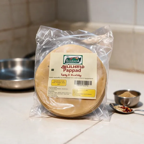 Sri_Sharada_Appalam_(5")Pappad_Traditional_Urad_Dal_Pappad_-_Pack_of_7