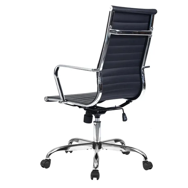 Black_Pu_Leather_Metal_Frame_High_Density_Foam_High-Back_Leatherette_Chair
