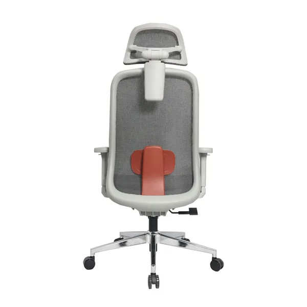 Grey_Nylon_Frame_Mesh_Back_Fabric_Seat_Chrome_Base_High-Back_Chair_With_Headrest