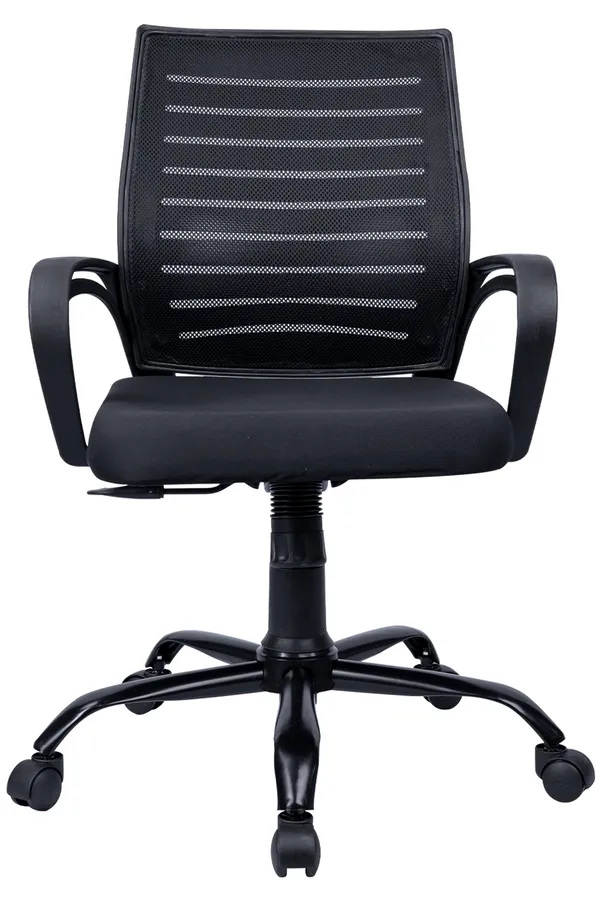 Black_Nylon_Frame_Mesh_Back_Fabric_Seat_Chrome_Base_Mid-Back_Office_Chair