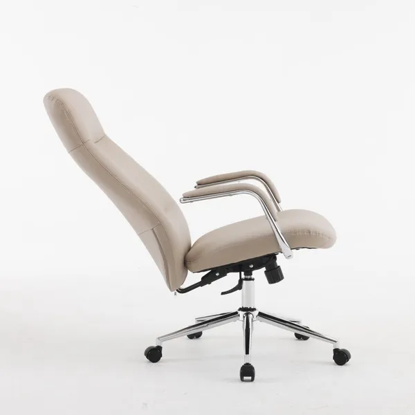 Beige_Pu_Leather_Metal_Frame_High_Density_Foam_Upholstered_Executive_Chair