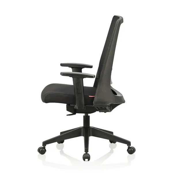 Black_Nylon_Frame_Mesh_Back_Fabric_Seat_Chrome_Base_Mid-Back_Ergonomic_Chair