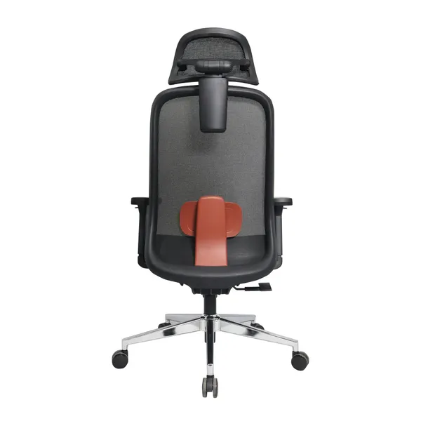 Black_Nylon_Frame_Mesh_Back_Fabric_Seat_Chrome_Base_High-Back_Chair_With_Headrest