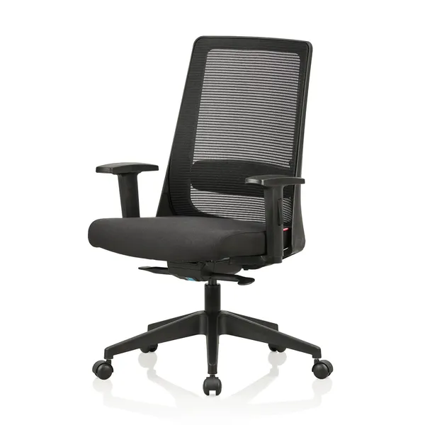 Black_Nylon_Frame_Mesh_Back_Fabric_Seat_Chrome_Base_Mid-Back_Ergonomic_Chair