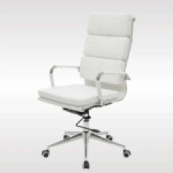 White_Pu_Leather_Metal_Frame_High_Density_Foam_Executive_Office_Chair