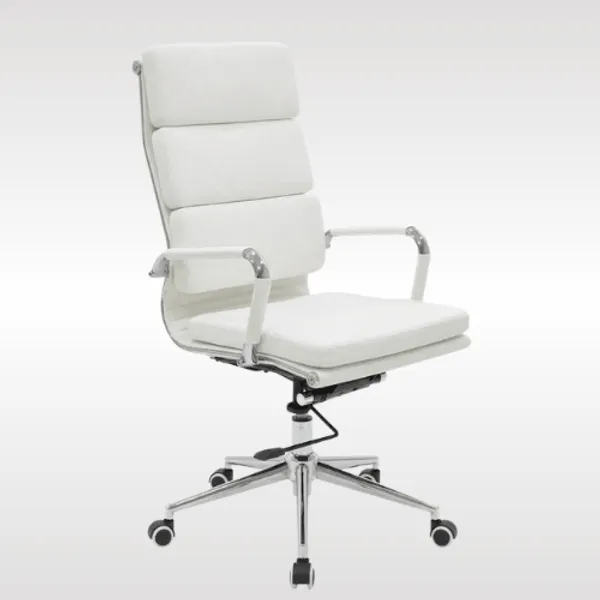 White_Pu_Leather_Metal_Frame_High_Density_Foam_Executive_Office_Chair