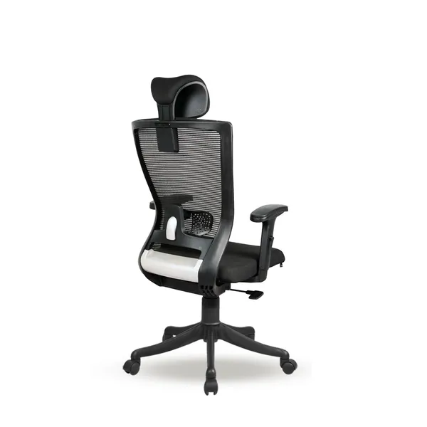 Black_Nylon_Frame_Mesh_Back_Fabric_Seat_Chrome_Base_Mid-Back_Ergonomic_Chair